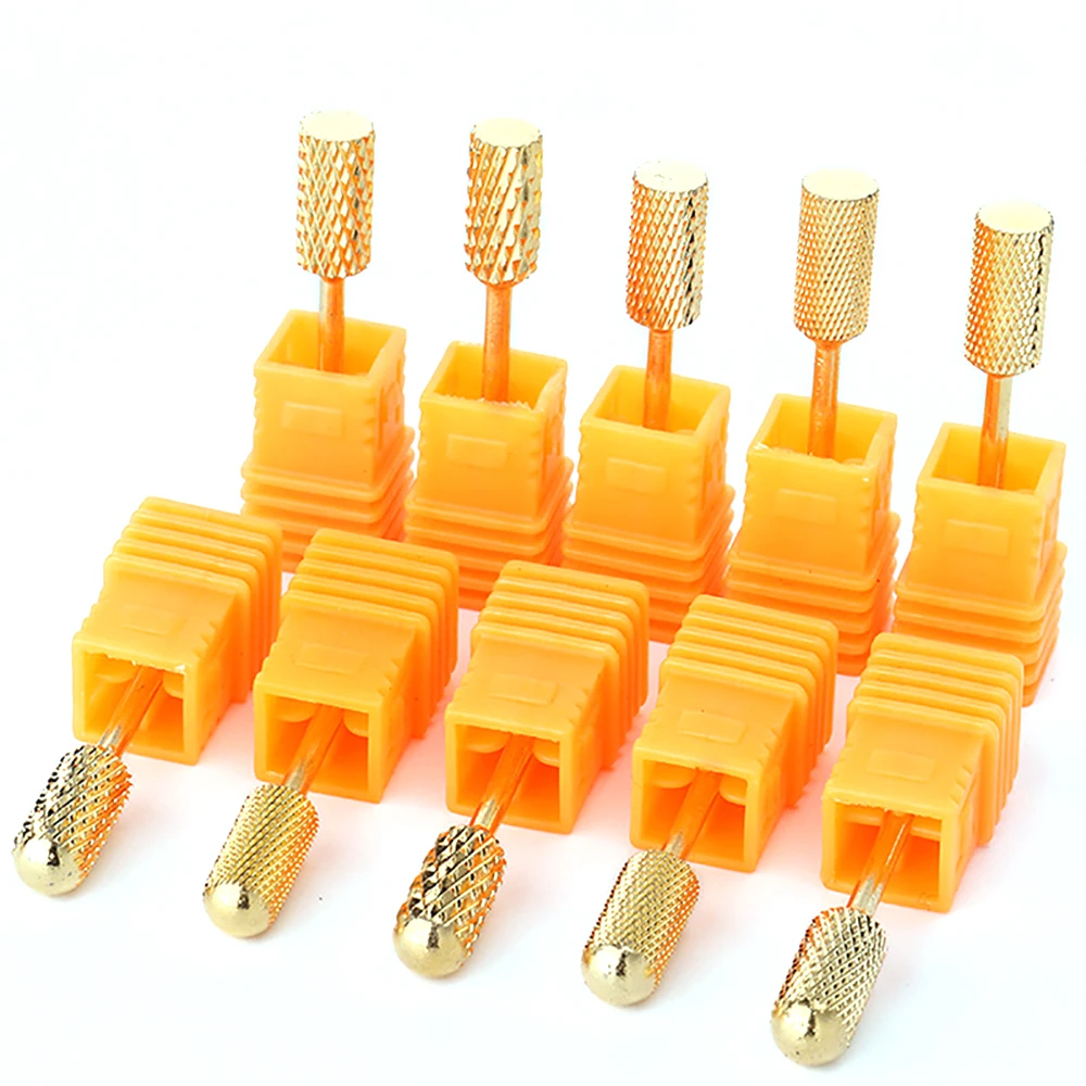 

10pcs Nail Drill Carbide Bit High Quality Golden Electric Nail Drill File Carbide Bits Nail Art hot