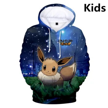

3 To 14 Years Kids Hoodie Pokemon Pikachu 3D Printed Hoodies Sweatshirt Boys Girls Fashion Cartoon Jacket Tops Children Clothes