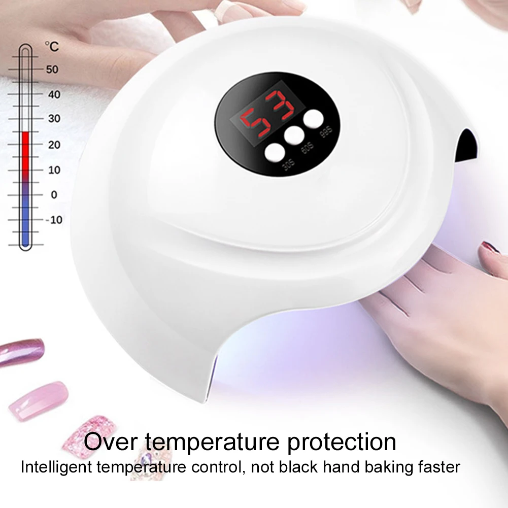 36W UV Gel Polish Nail Dryer USB Gel Polish Curing Lamp 12 LEDs LCD Display Lamp for Nail Dryer