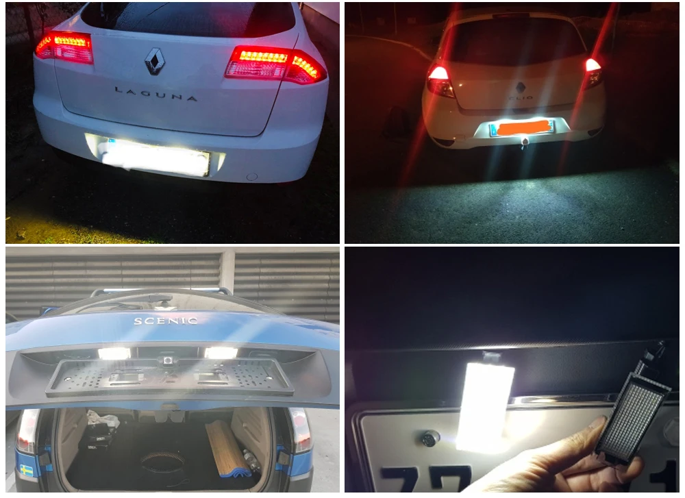 2 шт. Автомобильный светодиодный номерной знак для Renault Clio Zoe Laguna сценический флюенс Modus Megane Espace Master Twigo Dacia Logan