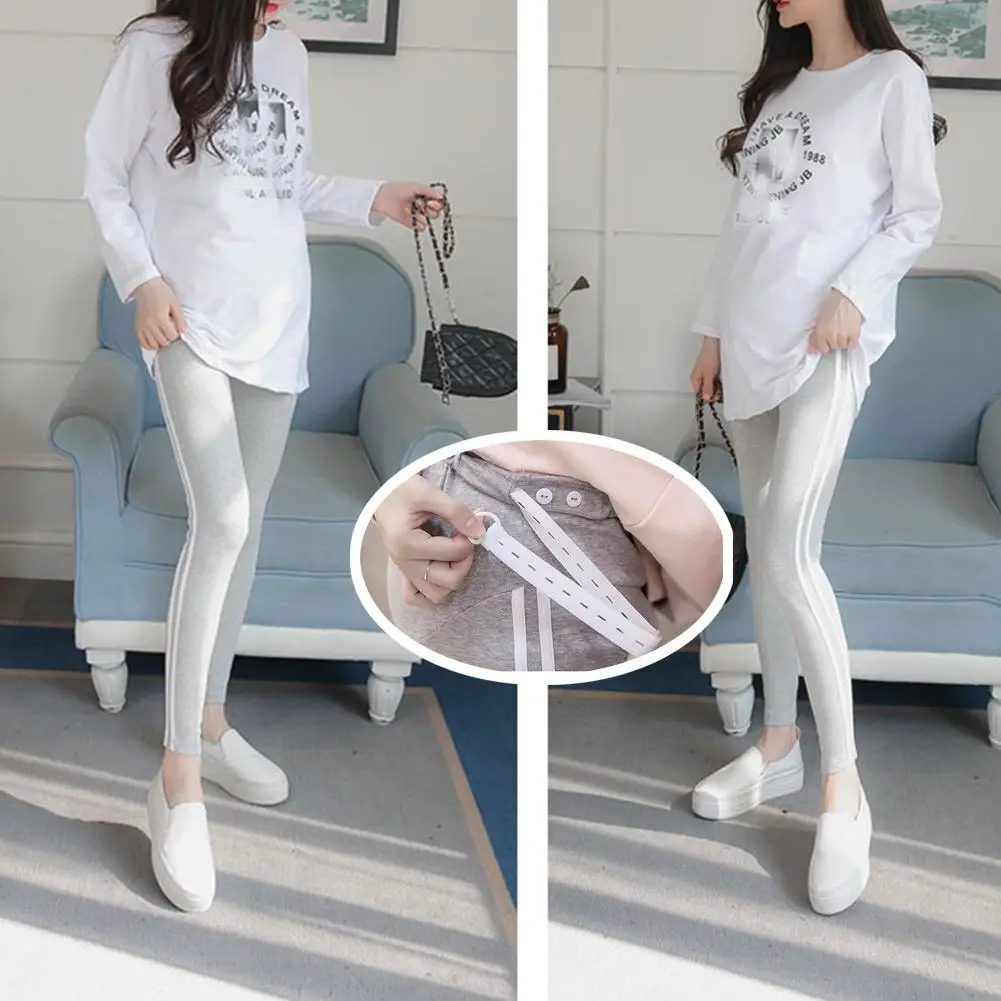Kuulee Maternity Sport Pants Elastic Waist Casual Striped Trousers Clothes for Pregnant Women Pregnancy Pants
