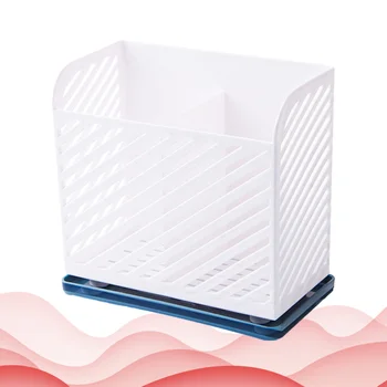 

2pcs Multifunctional Chpsticks Container Holder Plastic Spoon Chopsticks Cutter Storage Rack Drain Container for Kitchen (Blue W