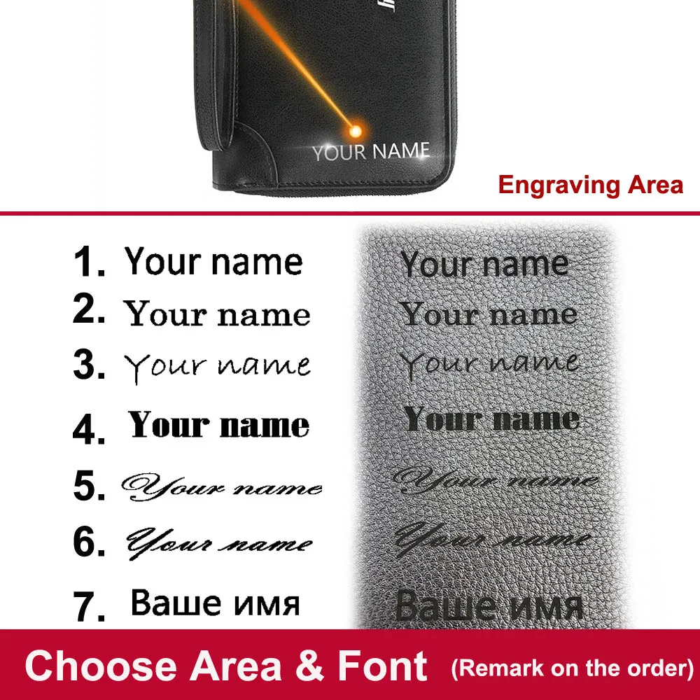 Name Engraving Baellerry Men's Long Purse Men Wallets Men Clutch Wallets Business Large Capacity High Quality Brand Male Purse 5