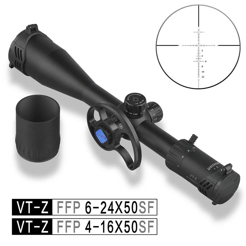 First Focal Plane Discovery Riflescope 4-16 6-24x50 VT-Z .22LR Shockproof Glass Etched Reticle for Bird Hunting