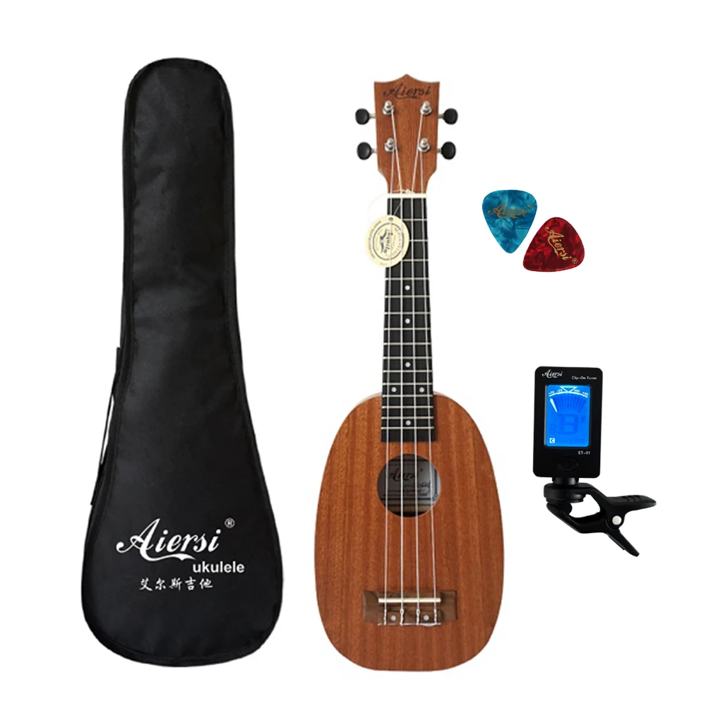 21P with bag tuner Aiersi бренд 21 дюймов красное дерево Сопрано Гавайская гитара гавайская гитара укулеле - Цвет: 21P with bag tuner