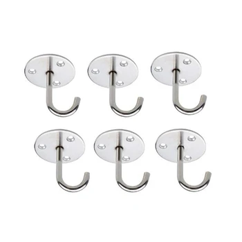 

ELEG-6 Pcs Wall Mount Ceiling Hooks Stainless Plant Bracket Wall Mount Lanterns Hangers for Outdoor Decoration Hooks