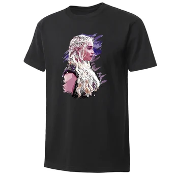 

Tv Show Game Of Thrones Men'S T-Shirts Daenerys Printed Loose Fit Male Tees Tops Cotton Short Sleeve Casual Unisex Streetwear
