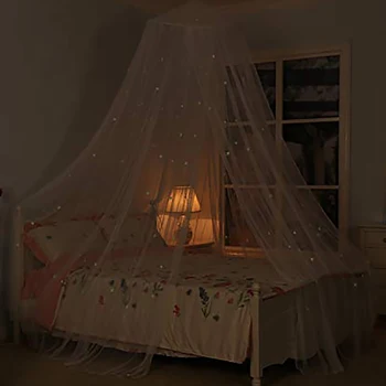 

2020 Simple court circular mosquito net luminous stars romantic mosquito net children little princess room Mosquito Net
