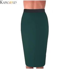 KANCOOLD Женская юбка-карандаш, высокая талия, облегающая, открытая планка, плотная эластичная, однотонная, пикантная офисная сумка на бедрах