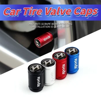 

For Hyundai Sonata IX35 I20 I30 Azera Elantra Genesis Tiburon 4pcs/set Matte Sport Car Wheel Tire Valve Caps Cover Accessories