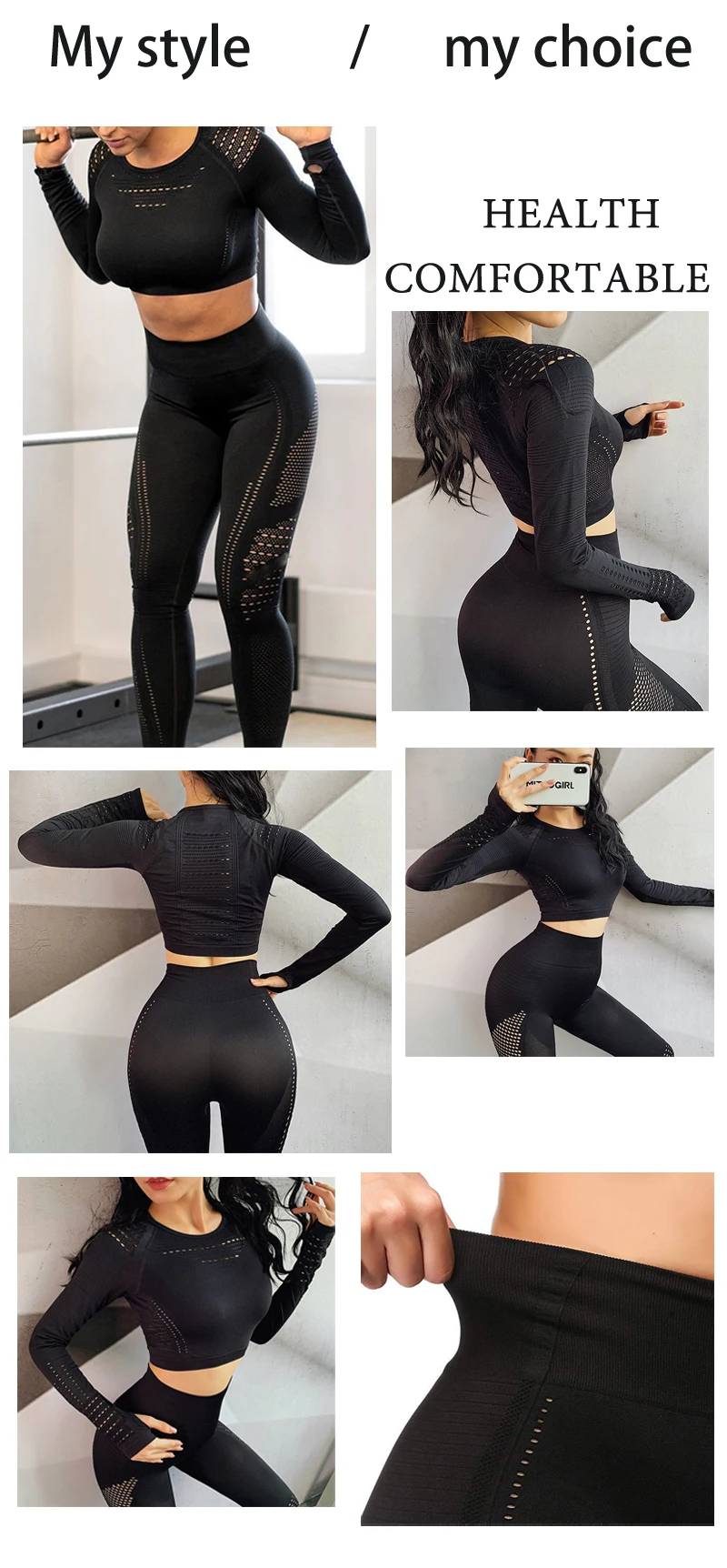 Unusual Gym Workout Dress for Ladies Seamless Long Sleeve Clotheskdbazar