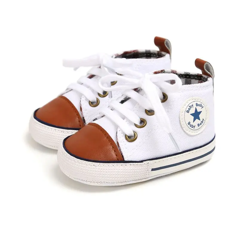 A10 Toddler Kids Boys Girls Shoes Spring /autumn Canvas Sneakers High Top Lace Up Baby Shoes Casual First Walkers - Цвет: A10