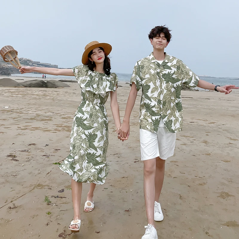 Vestido de playa para parejas, ropa para parejas, novedad de  2021|Camisetas| - AliExpress
