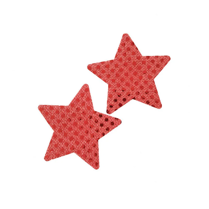 Красный NEW 10 pair(20 Pcs)Sequins Stars Shape Breast Stickers Pasties Women Nipple Cover- non-sensitizing adhesive with a soft - Цвет: Красный