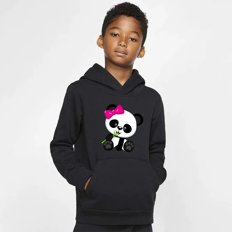 Hoodies 1 Новинка; толстовки с капюшоном для мальчиков с принтом панды; детские зимние плотные толстовки; костюм для малышей; бархатные топы для девочек; костюм - Цвет: Hoodies 1