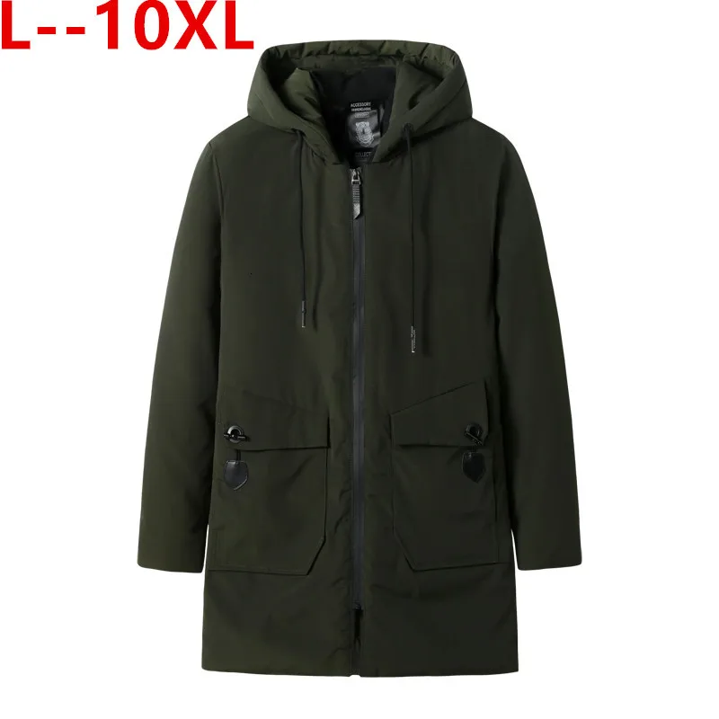10XL 8XL мужские зимние Новые Длинные повседневные камуфляжная куртка с капюшоном парки мужские уличные модные теплые толстые карманы армейские пальто мужские парки
