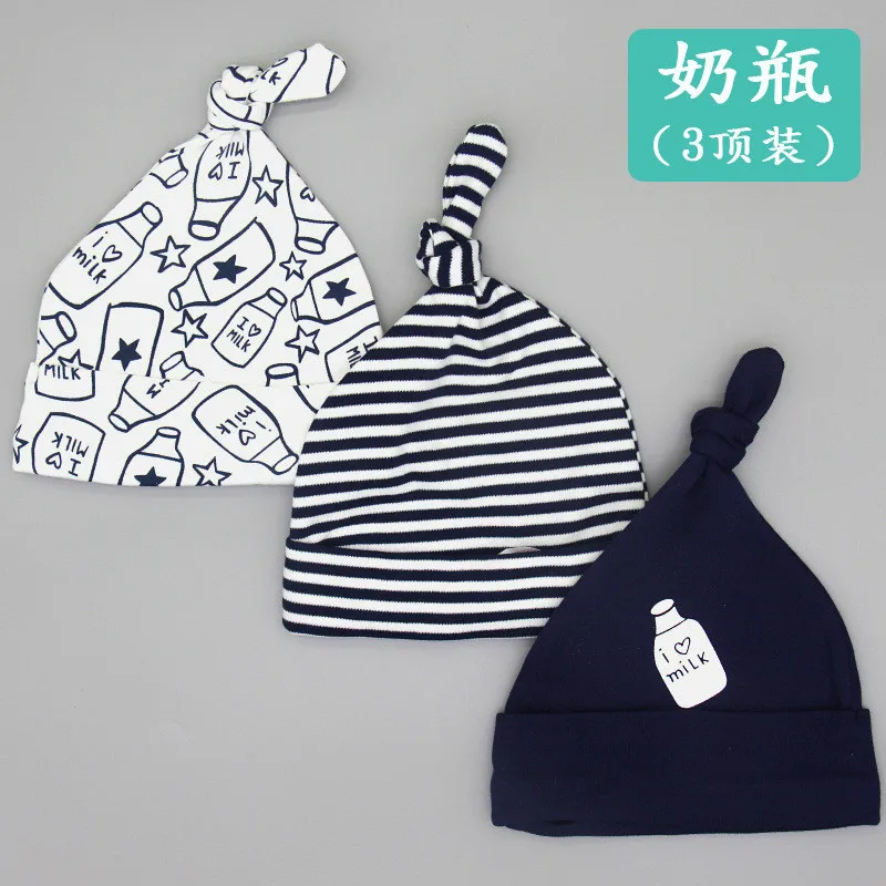 3pcs/lot Baby Hats cotton Printed Baby Hats& Caps For 0-6 Months Newborn Baby Accessories KF268