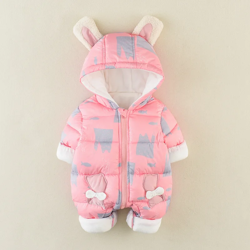 New baby Winter Clothes Cotton thick Warm Hooded baby jumpsuit Newborn Baby Boy girl Romper children Snowsuit down clothing