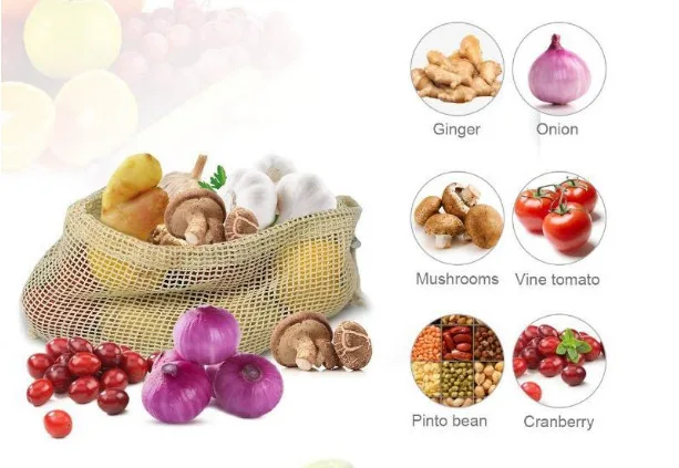 Струна для похода в магазин, сумка для продуктов Tote сетка тканый сетчатый мешок многоразовый шоппер