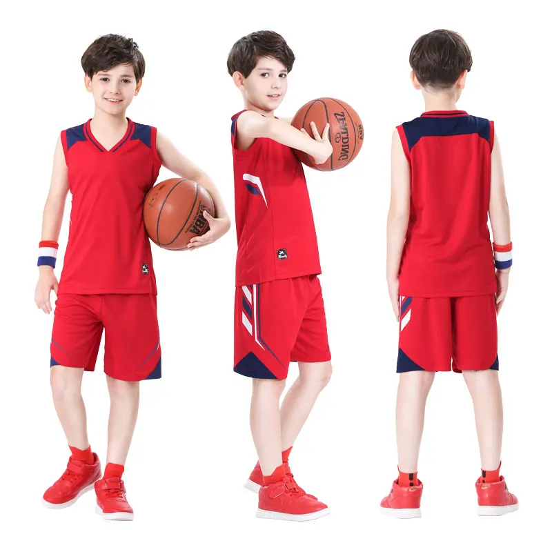 18 цветов, детский баскетбольный костюм из 2 предметов: Джерси и шорты, индивидуальный деревяный гребень для волос, набор для мальчиков, спортивная одежда для детей - Цвет: Color 6