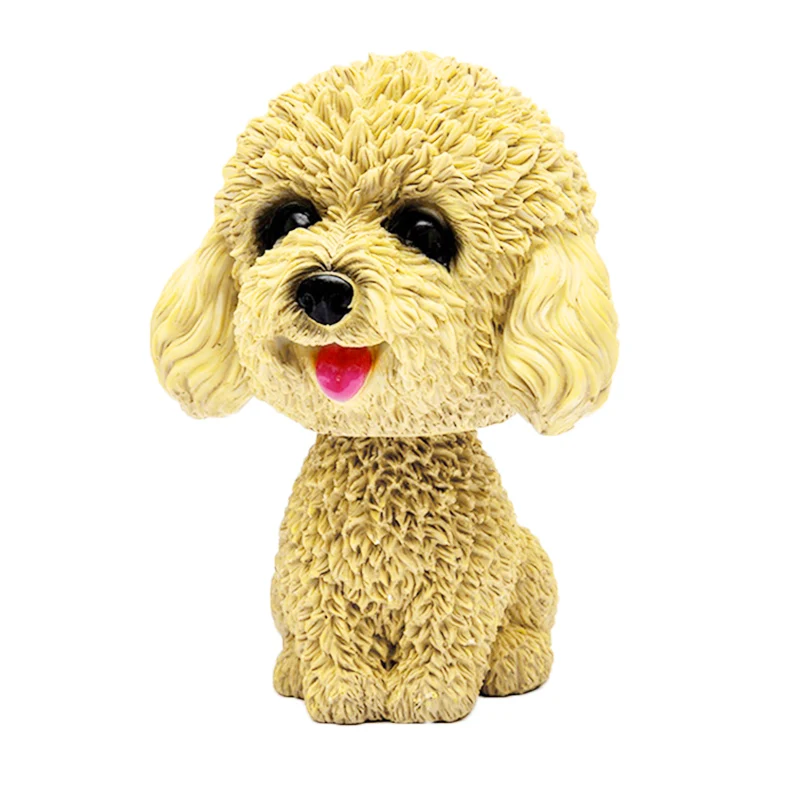 Teddy (yellow) Качающаяся голова орнамент с изображением собак Смола милый кивком украшение подарок для интерьера автомобиля дома комнаты C66 - Название цвета: Teddy (yellow)
