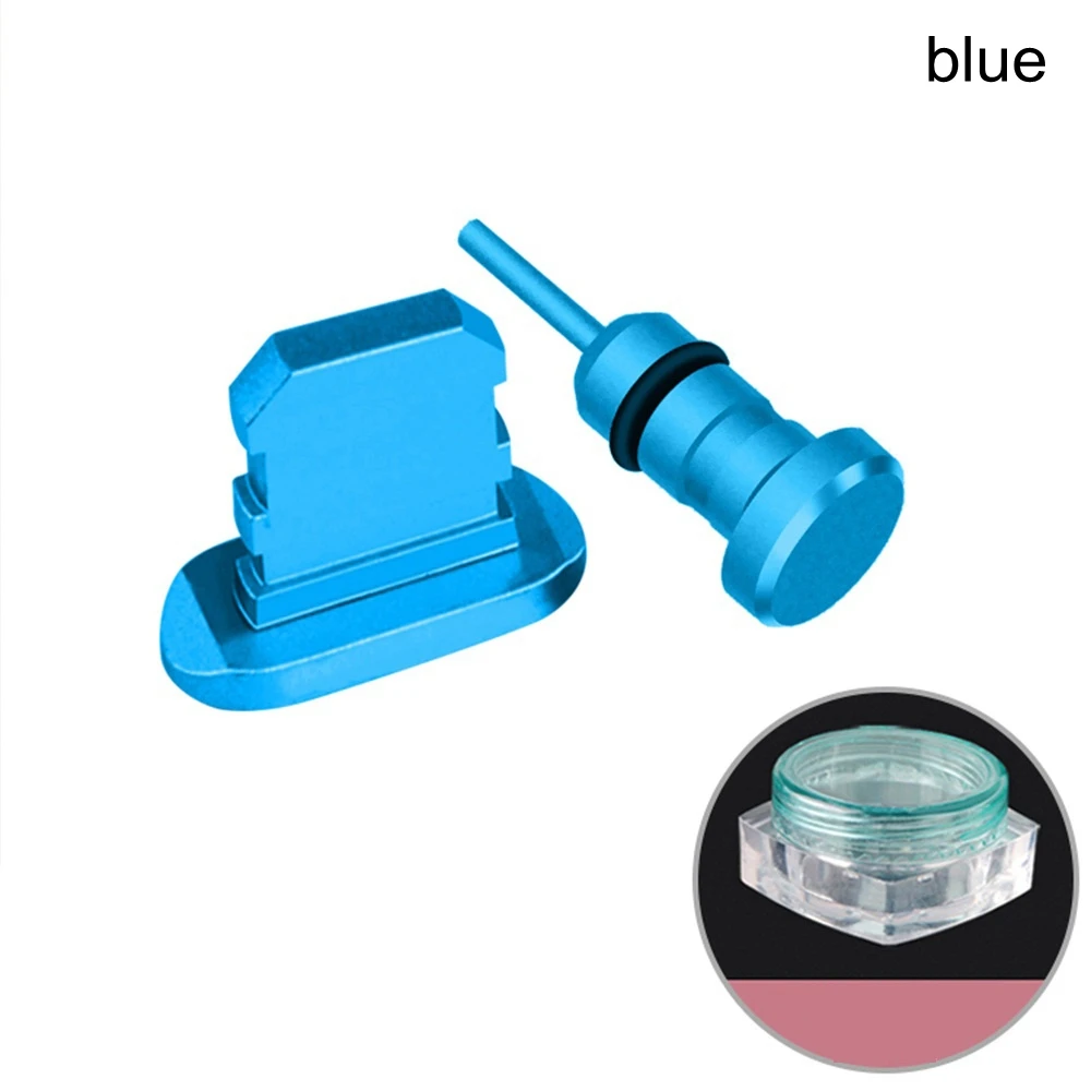 Новинка 3,5 мм разъем для наушников пылезащитный порт для зарядки пылезащитный Разъем для iPhone Xs Max X 8 7 6 пробка 3,5 мм разъем высокое качество - Цвет: Синий