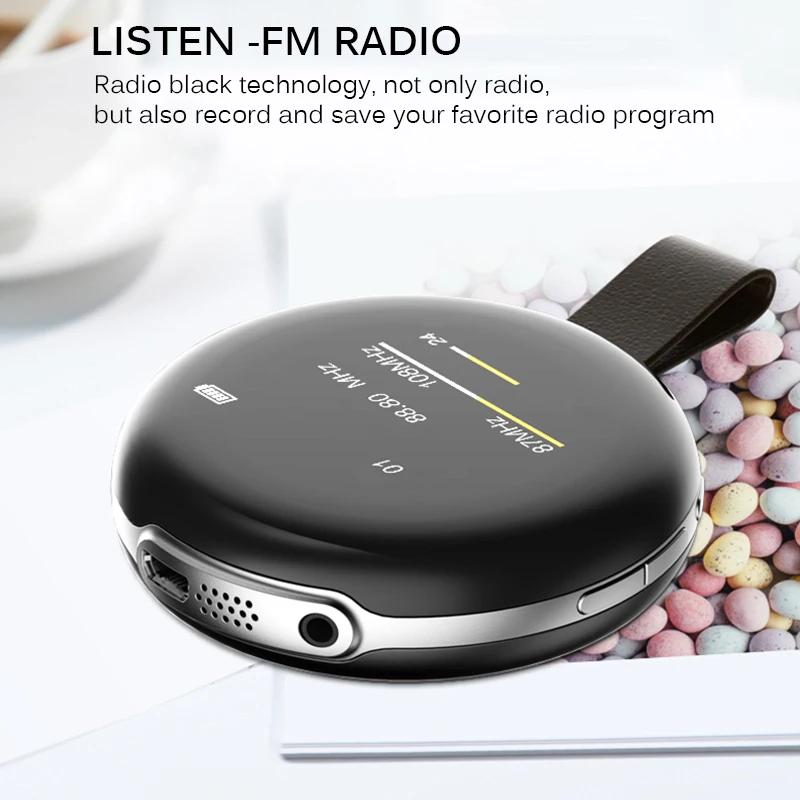 Круглый mp3-плеер Модный Bluetooth спортивный мини MP3-плеер Портативный аудио 8 Гб со встроенным динамиком FM Электронная книга музыкальные плееры