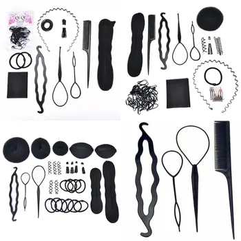 

13PCS/10Pcs/9/4PCS Plastic Comb Hair Pin Clips Dount Bun Twist Hair Braid Maker DIY Hair Styling Tools Accessories Hairstyles