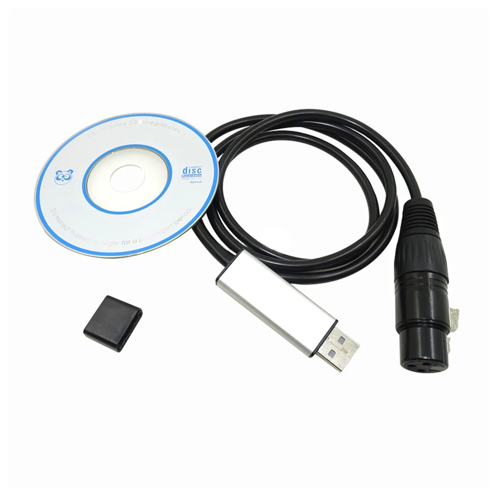

USB to DMX Interface Dimmer Adapter DMX512 Stage Light Controller Cable Computer PC XP For Vista Win7/8/10(32/64 bit)