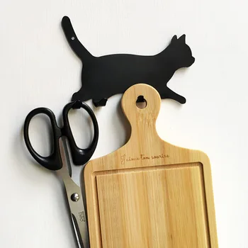 

Kitchen Wall Door Metal Hook Key Hanger Cat Tail Shaped Decorative Holder Clothes Storage Rack Seamless Hook Tool Accessories