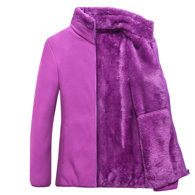 Hiking Jackets Polar Fleece Jacket Thick Polar Fleece Jacket Women's Autumn Winter Outdoor Camping Hiking Thermal Coral Velvet Coat Female Mountaineering Clothes