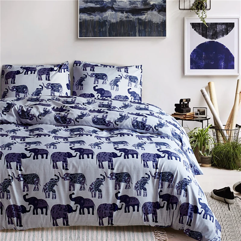 Pastoral Children Bedding Set Pattern Duvet Cover Student Dormitory Bedlinen Covers 2/3Pcs Sanding Covering Bed With Pillowcase