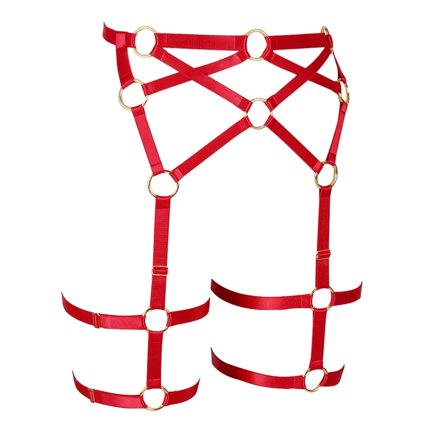 Strappy Harness Garter Belt Cage High Waist Stockings Suspender Harajuku Elastic Adjust Bondage Body Cage Panties Festival Wear