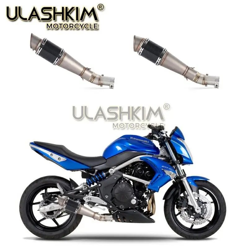ER 6N 6F мотоциклетный глушитель среднего звенья трубы полная система слипоны для kawasaki ER6N ER6F NINJA650R 2012- дБ убийца