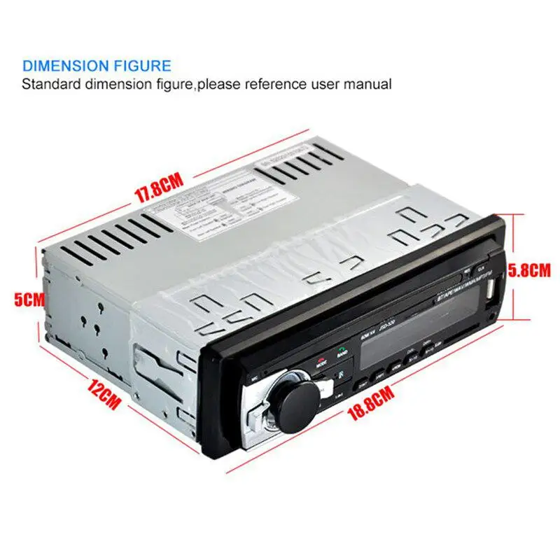 Bluetooth автомобильный mp3-плеер аудио стерео 4X60 Вт Автомагнитола 12 В в-dash 1 Din FM Aux вход Bluetooth приемник