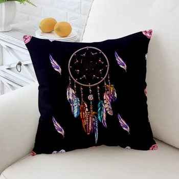 

Cushion Cover Colorful Bohemian Feather Printed Pillow Cover Home Sofa Room Decor Car Decoration Creative Fashion Pillow Case