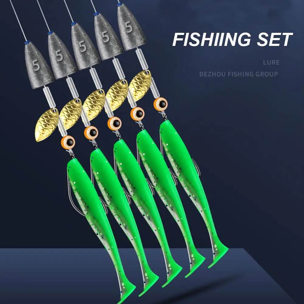 Ellllv 5pcs/set Carolina Rig Kit for Bass Fishing Bullet-Weights