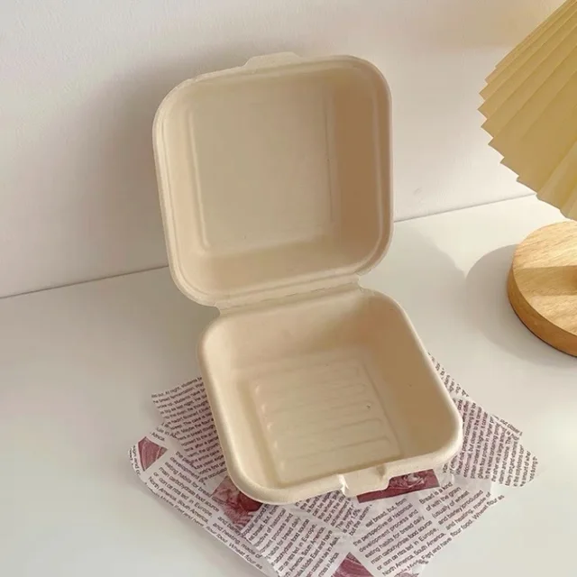 Wooden Disposable Serving Plates Picnic Bento Box Teller Pulp Dessert Cake Burger Packing Fruit 플라스틱 접시 Assiette Jetable Mariage style 1