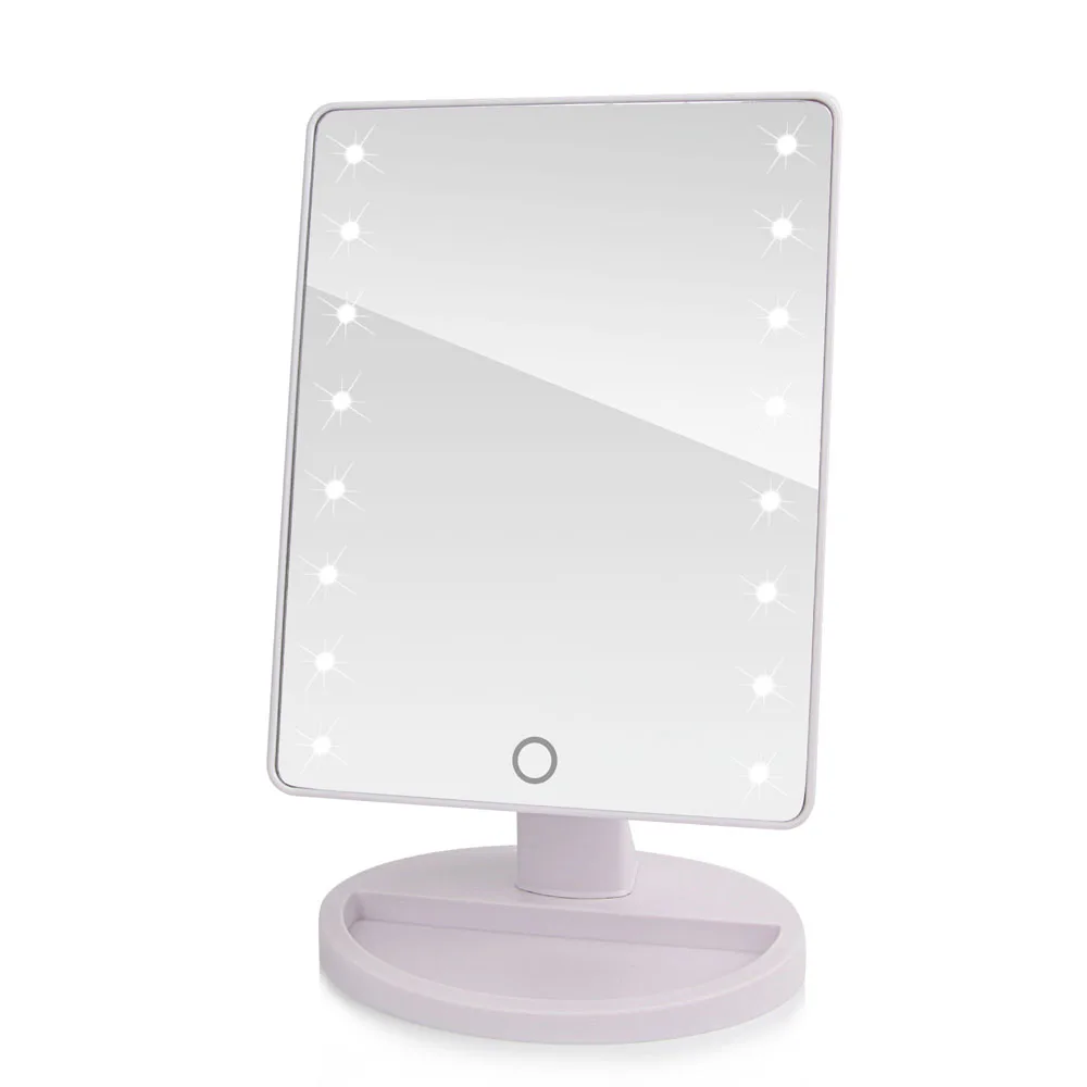 

Makeup Mirror with Light Touch Screen HD 16 LED 100000 Hours Standing Stable Vanity illuminated Mirror