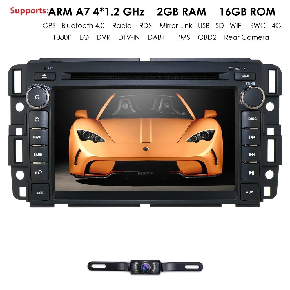 " Android 9,0 автомобильный стерео радио dvd-плеер для GMC Chevy Silverado Buick Enclave Chevrolet в тире Bluetooth+ камера