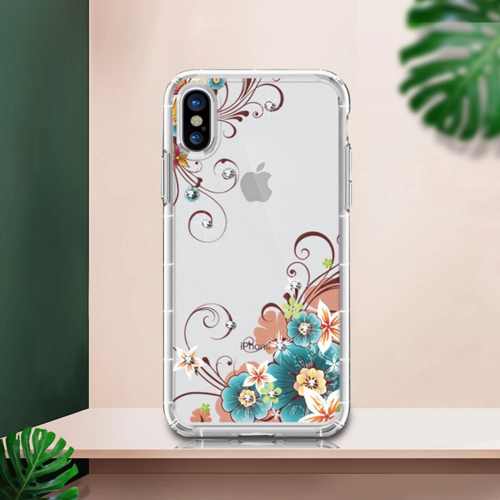 Подходит для iphone 11 Pro Max X Xr Xs 6 7 6s Plus прозрачный цветной чехол из ТПУ с цветами и
