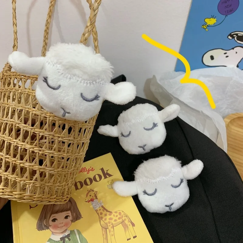 

Kawaii Cartoon Cute Jewelry Sheep Pin Cartoon Plush Stereo Hairband Student School Uniform Brooch Bag Pendant Hair Ties