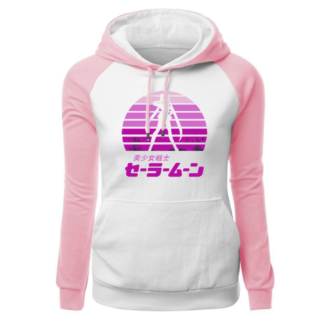 

Fashion Sailor Moon Print Fleece Warm Raglan Hoodie 2020 Winter Women Sweatshirt New Brand Fleece Warm Pullover Femal Tracksuit