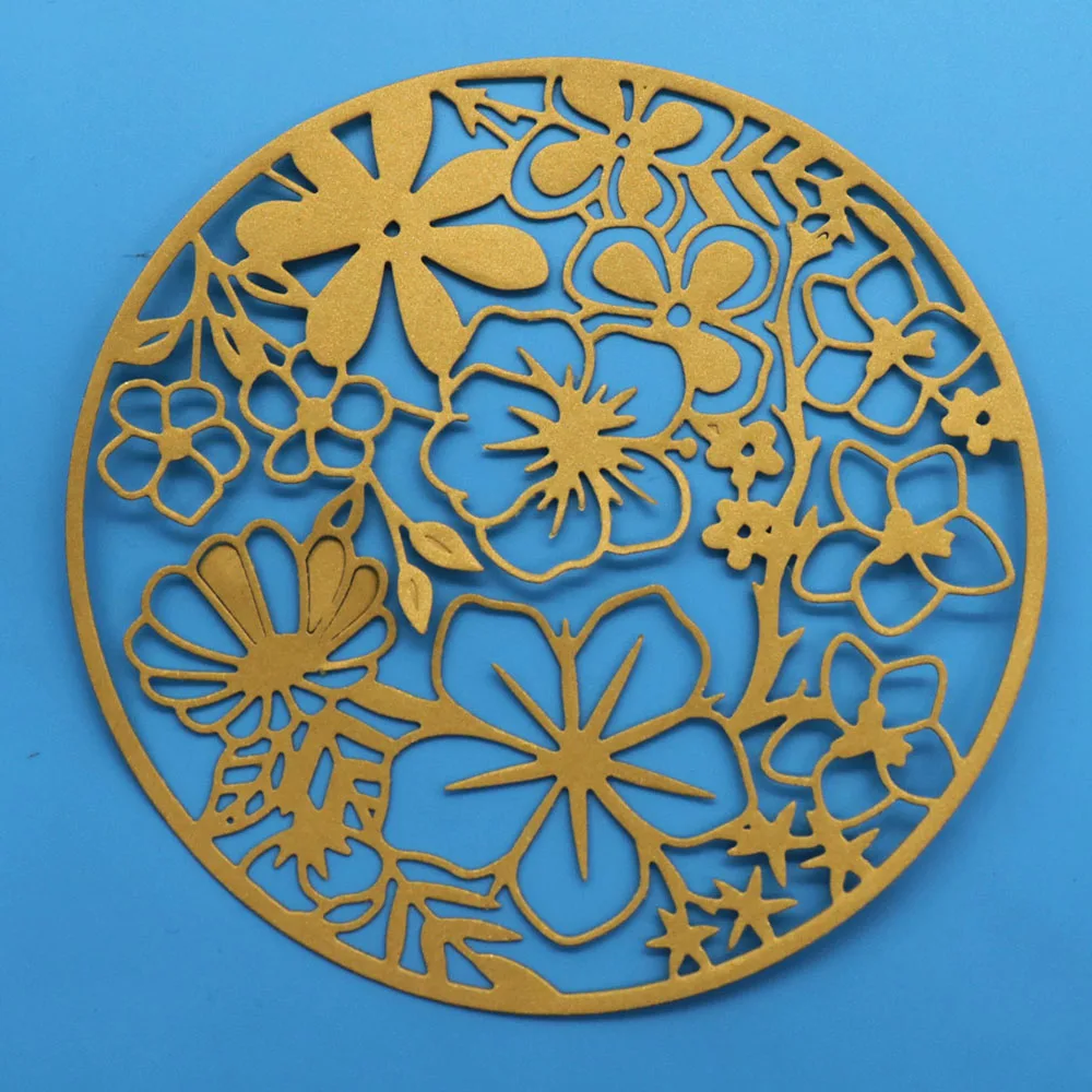 

Flower Circle Cutting Dies Scrapbooking Embossing Folders for Greeting Card Making Decorative Paper Metal Craft DIY Stencil