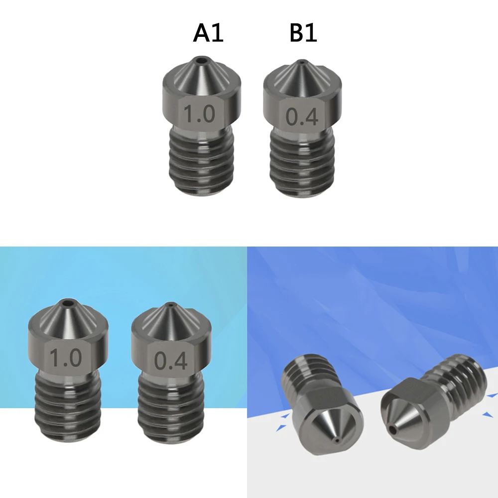 4PCS 3D Printer Parts Nozzle Brass Extruder Nozzles 1mm / 0.4mm Hardened nozzles | Инструменты