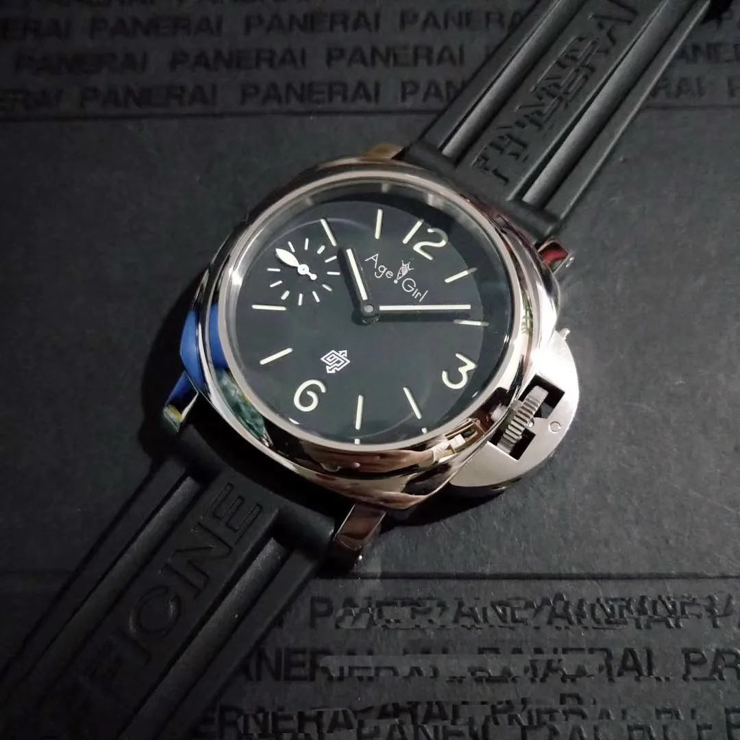 

Luxury Brand New Men Automatic Mechanical Hand Wind Sapphire Stainless Steel Black Rubber 1950 3 Days Watch Luminous 44MM