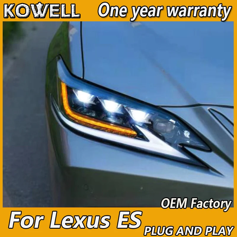 KOWELL, автомобильный Стайлинг для Lexus ES-, светодиодные фары для Lexus ES, все светодиодные фары dyanmic, сигнал поворота