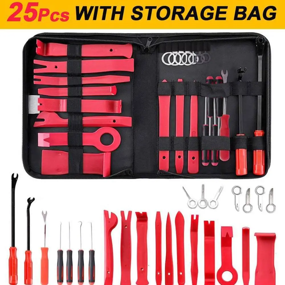 

Universal Trim Removal Tool Kit Car Audio Radio Remover Tool lastics Demolition Installation Pry Tool Kit Screwdriver Keys Plier