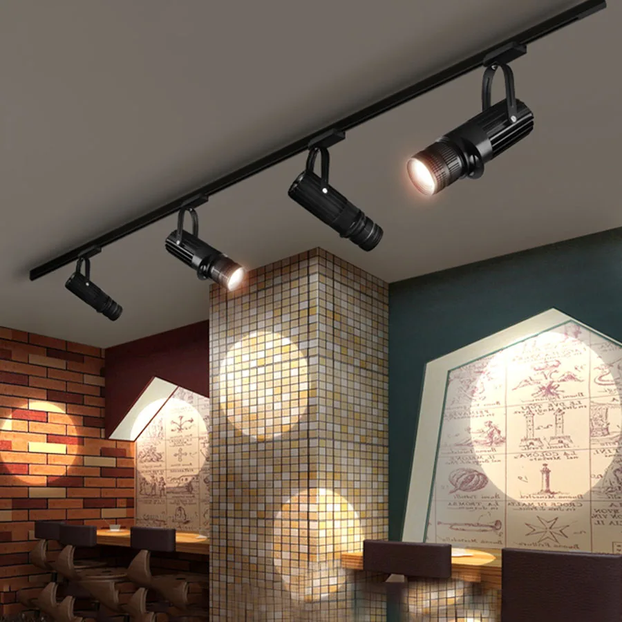 RGB Changeable LED Track Light Adjustable Focus LED Spotlight Stage RGB Ceiling Light Projection Display Background Wall Lamps 3
