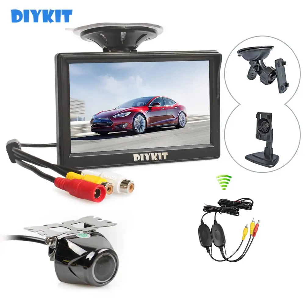 Беспроводной 5 дюймовый TFT ЖК дисплей DIYKIT автомобильный монитор с